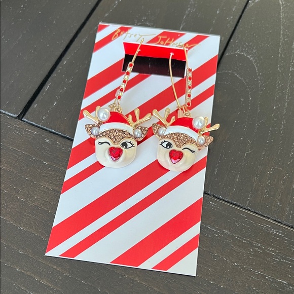 Betsey Johnson Rudolph Earrings - Picture 3 of 6
